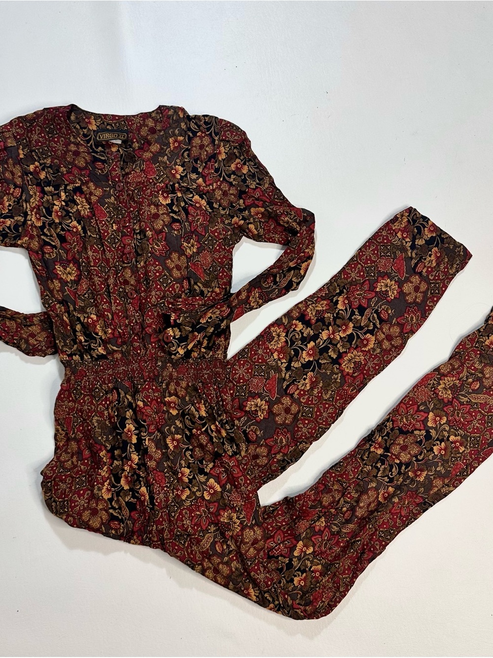 Vintage Virgo floral 90s jumpsuit
